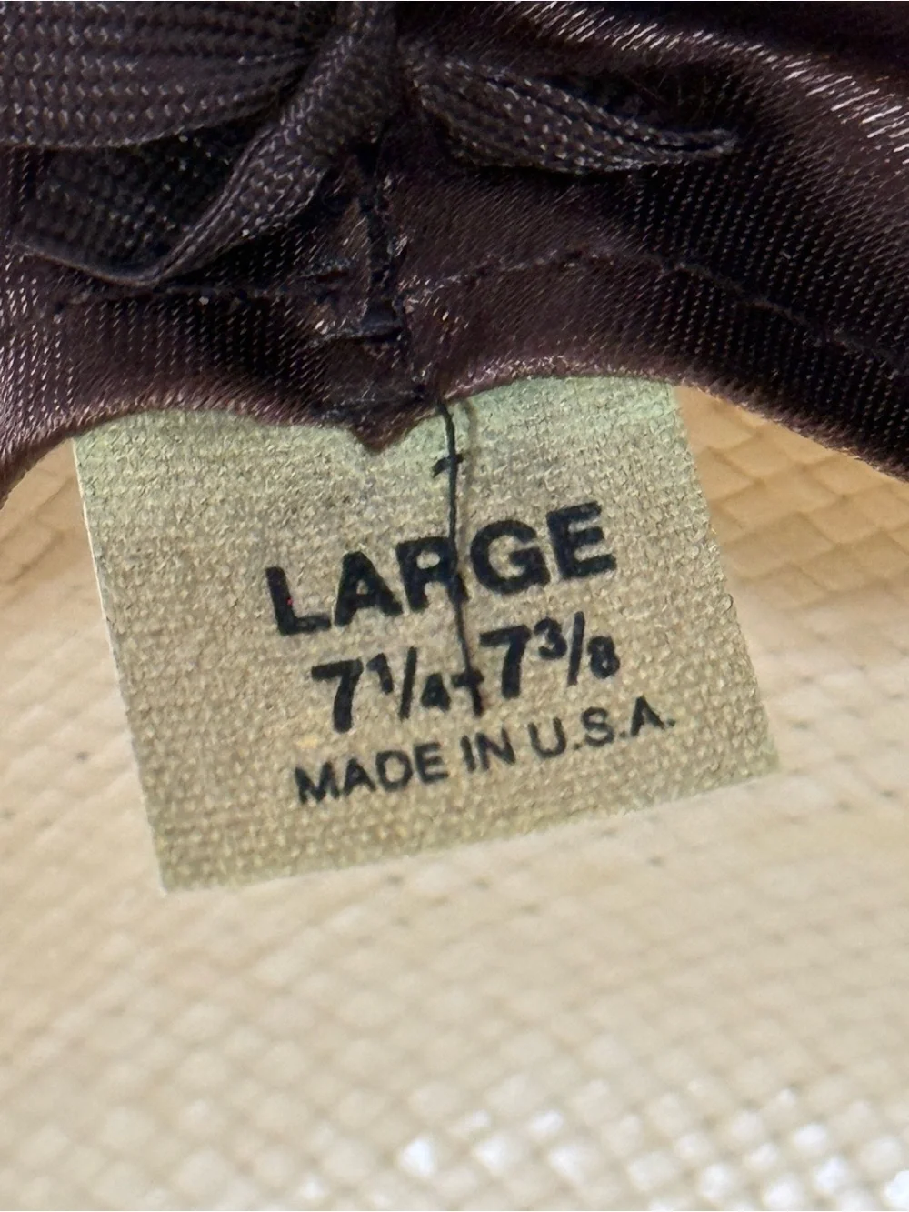 Stetson Natural Straw Hat with Brown Sweatband Large 7 1/4” - 7 3/8”